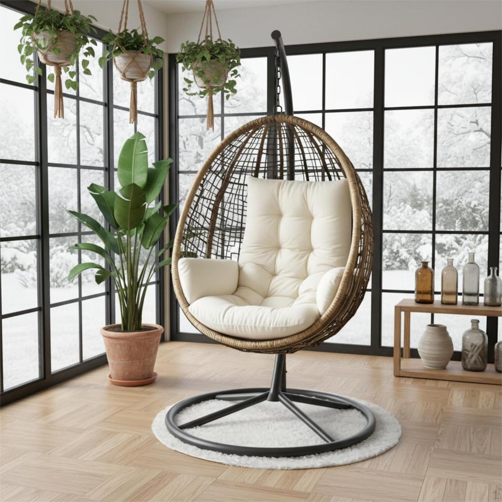 Swing Chair Cushion Egg for Outdoor Patio Hanging Garden