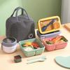 Portable Lunch Box Japanese Bento Box with Tableware for Kids School Office Worker Leakproof Food Storage Container Microwavable
