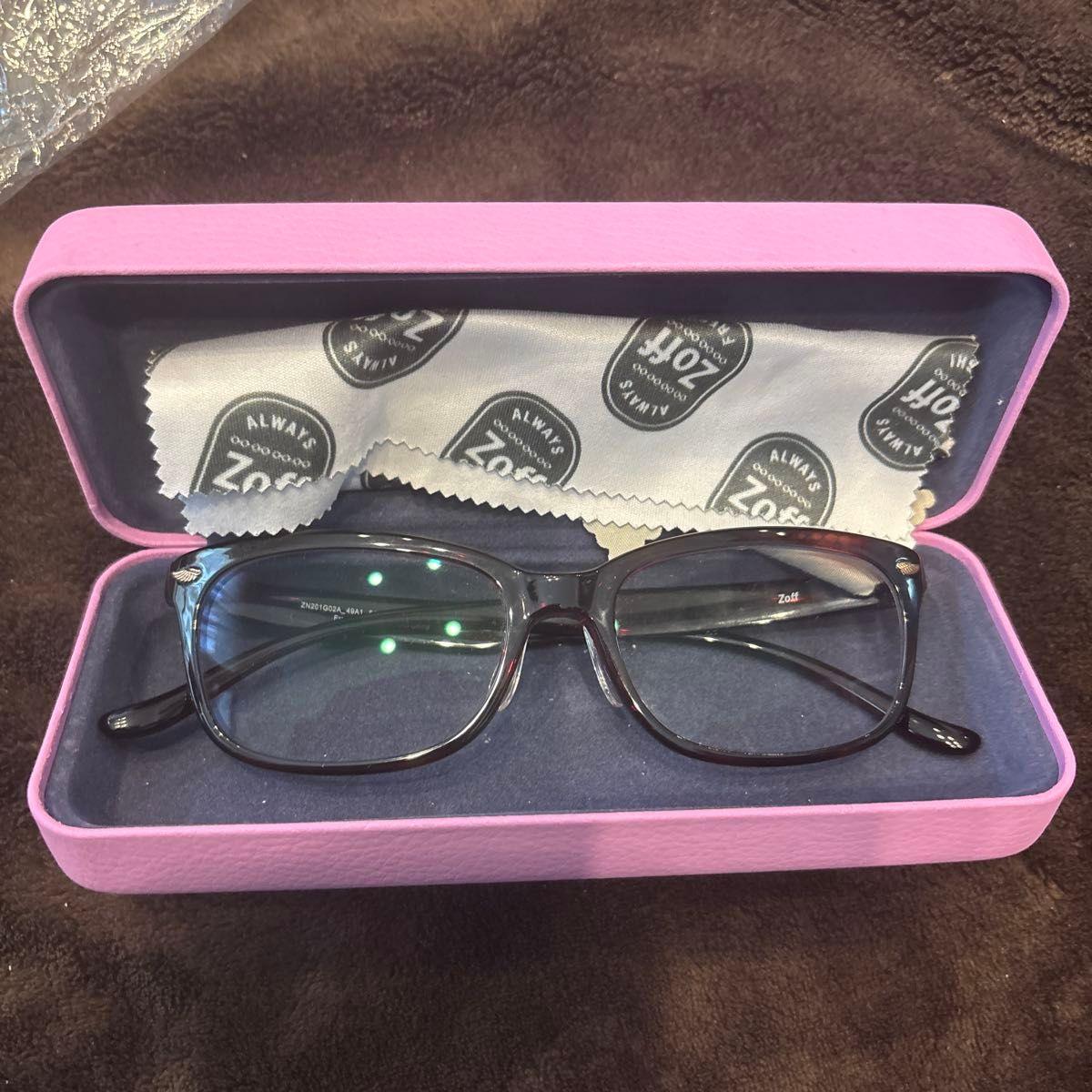 Used Used about 3 times Zoff Glasses ZN201002A 48A1 Pink Sunglasses with case