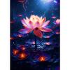 Vintage Scenery Flowers Summer Lotus Lotus Lotus Leaf Moonlight Poster Canvas Painting Wall Art Pictures Home Decor