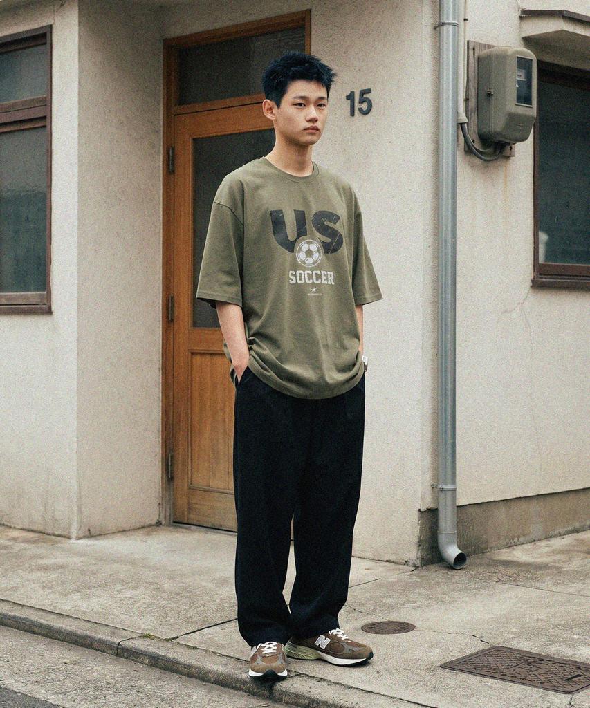 MODERMENT Real Overfit Football Short Sleeve T-Shirt [Black]