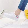 Woman Shoes Spring White Comfortable Sneakers Breathable Flats Lace-up Flower Woman Casual Shoes