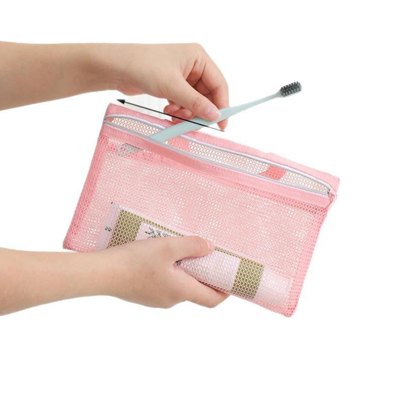 Rosa Netz Multi-Taschen Mini Kosmetiktasche Schwimmtasche Tragbare Reise-Aufbewahrungstasche Tragbare Badezimmer-Taschen Strandtaschen Ein Pack