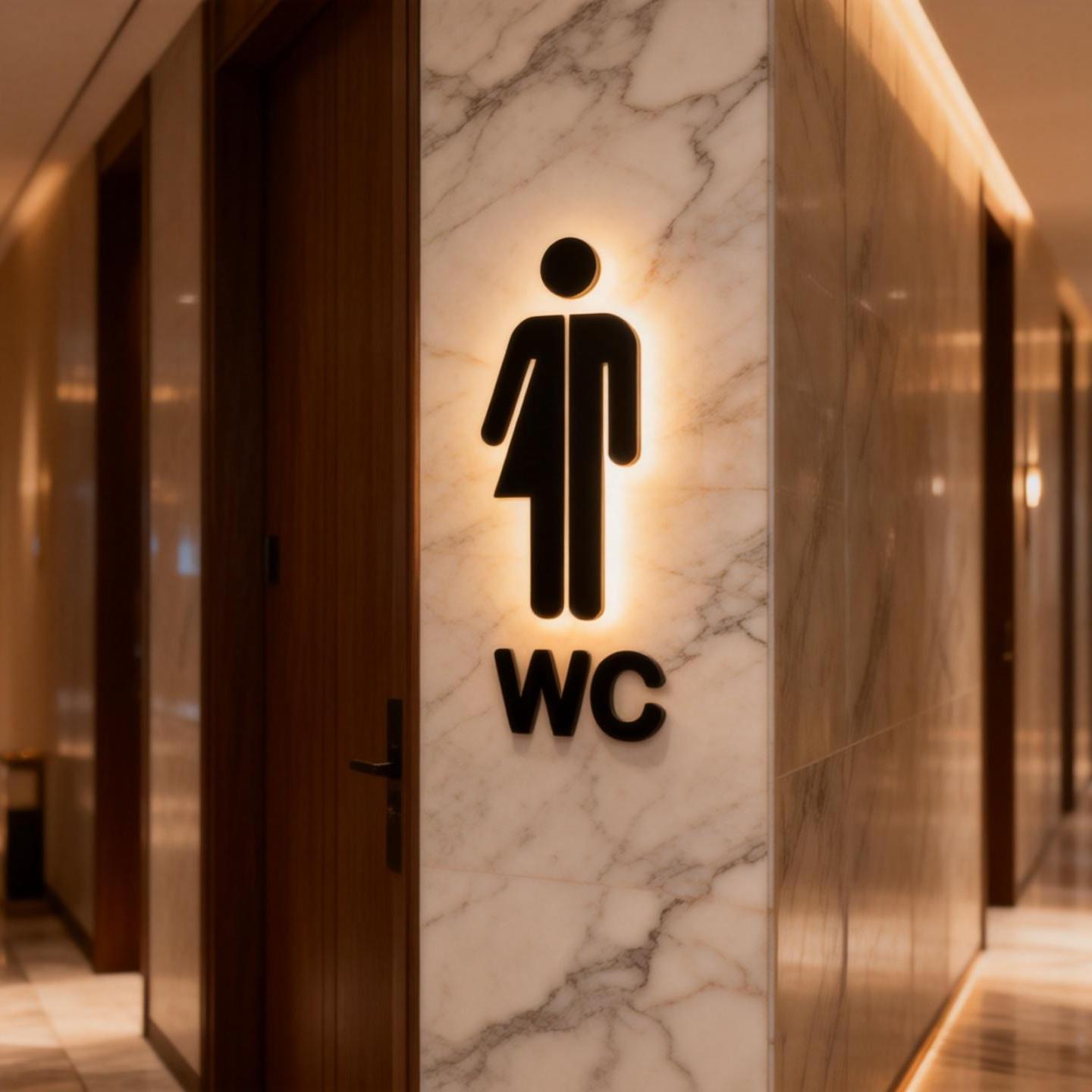 

3D Acrylic Restroom Gender Sign Self Adhesive Door Decor Hotel Restaurant Halloween Christmas 15 cm срібний