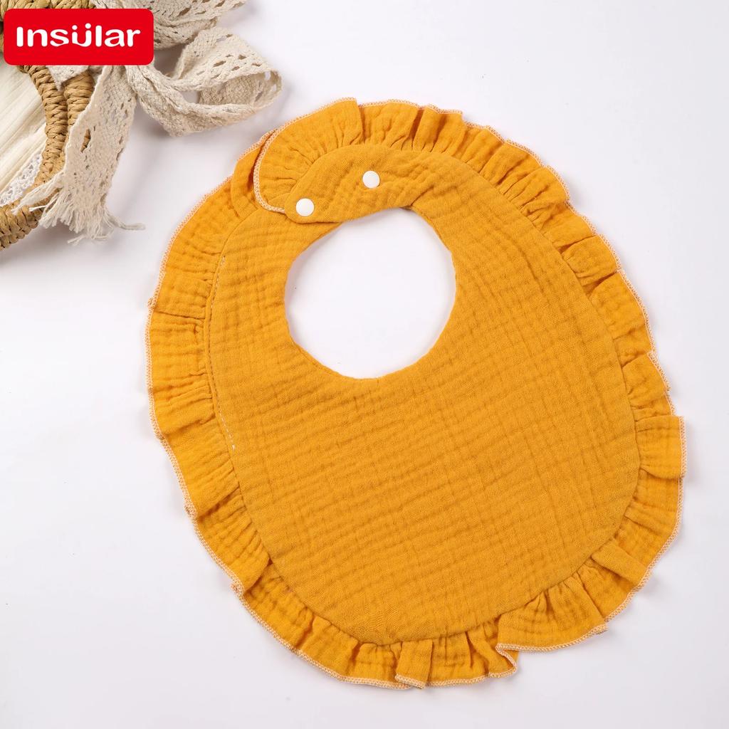 Baby Saliva Towel Infants Feeding Drool Bib Lace Floral Soft Cotton Burp Cloth for Newborn Breathable Kids Bibs with Ruffle