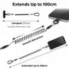 Anti-Lost Flexible Phone Ropes with Patch Spring Cord Safety Anti-Theft Retractable Line Wrist Band with Keychain Ring Carabiner