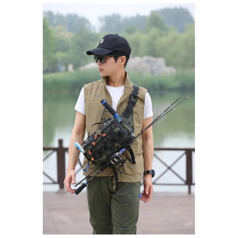 Fishing Chest Waist Bag Tactical Outdoor Travel Sports EDC Fishing Lure Bags Hunting Camping Hiking Cycling Pack Molle Pouch