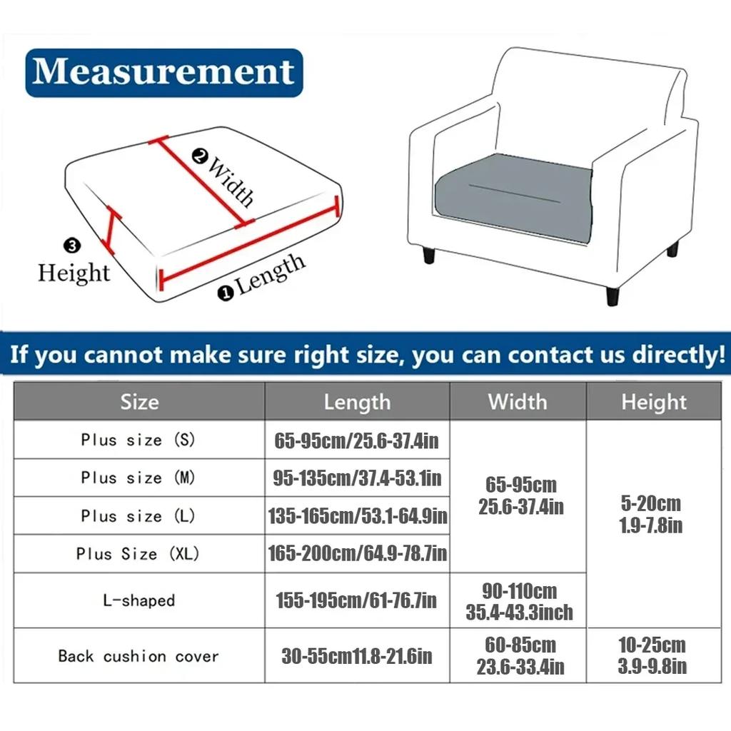 Thick Jacquard Sofa Seat Cushion Cover Funiture Protector Stretch Couch Covers ForLiving Room Removable Seat Slipcover Kids Pets