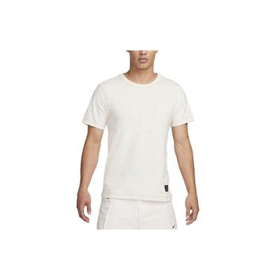 Life Solid Logo Round Neck Knitted Short Sleeve T-Shirt Men T-Shirts White FN2646-030