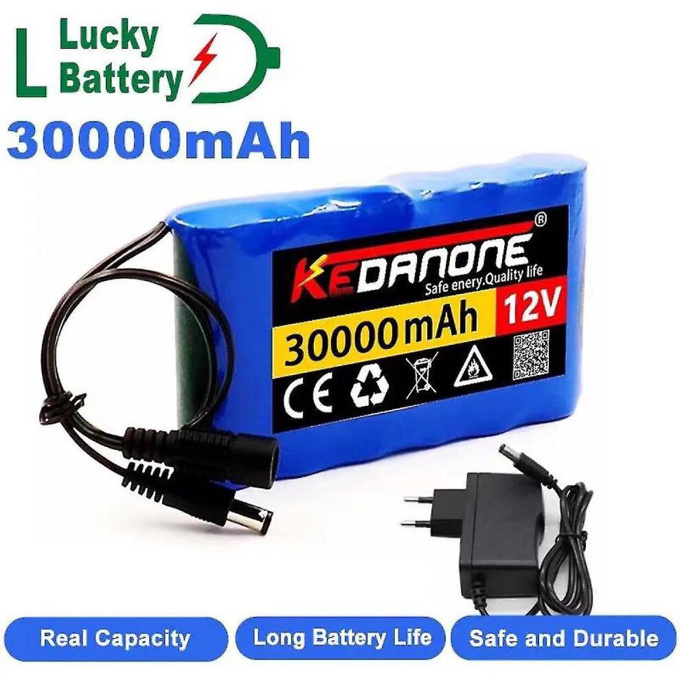 New Portable Super 12v 30000mah Rechargeable Lithium Ion Battery Pack Capacity Dc 12.6v 30ah Cctv Camera Monitor + Charger