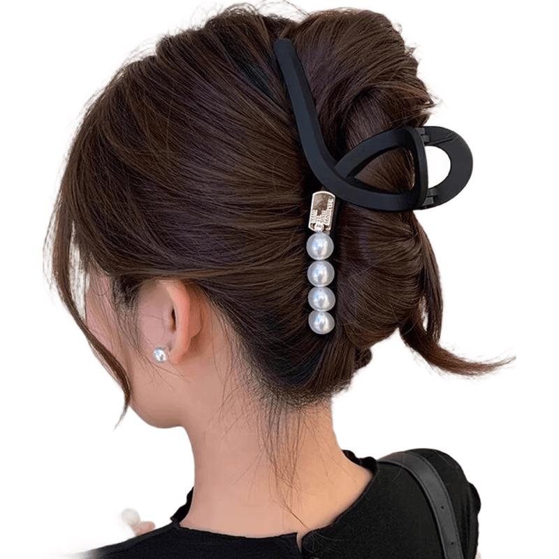 Elegant Pearl & Rhinestone Hair Claw Clip