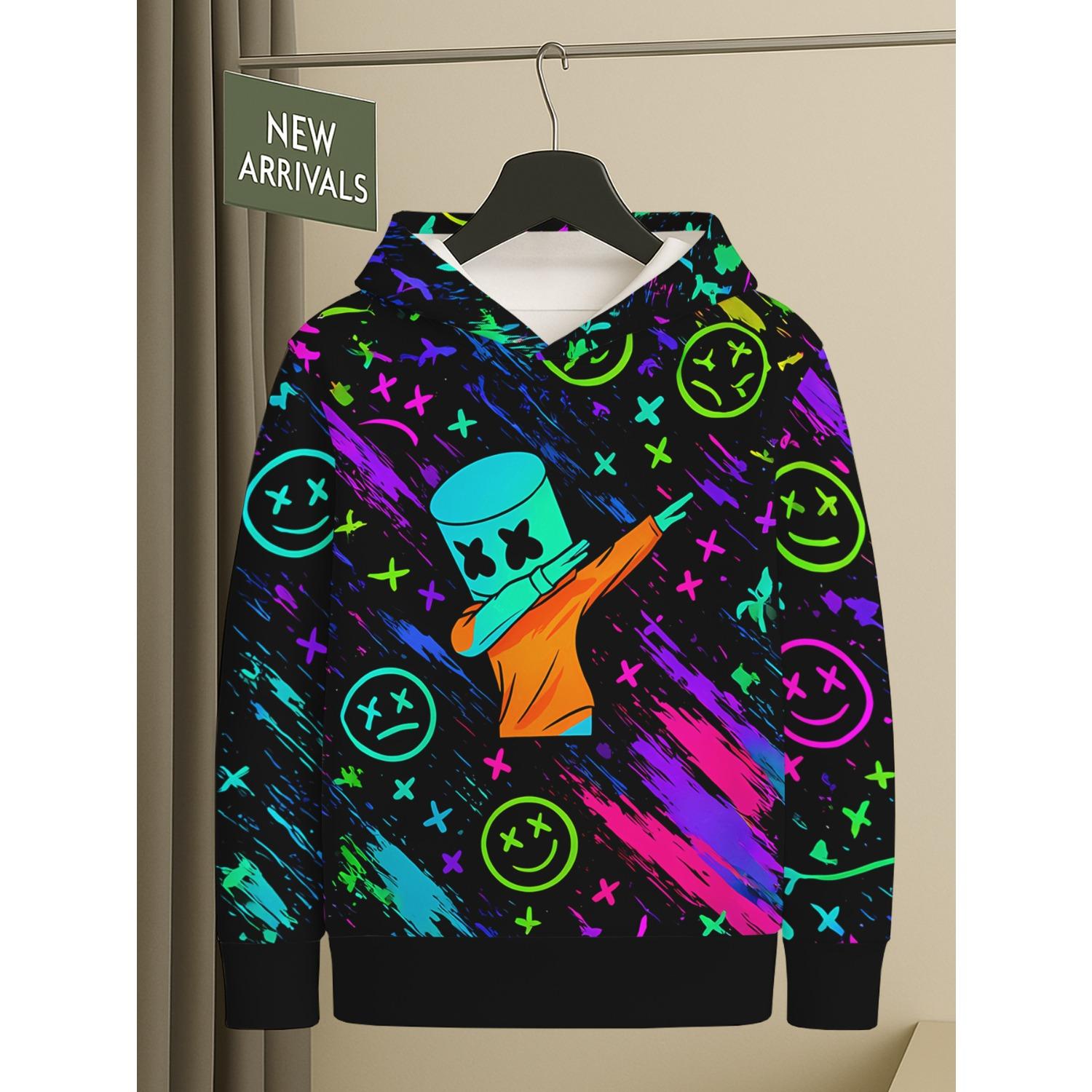 

New Boys and Girls Hoodies with 3D Printed Patterns for Comfortable Autumn and Winter Long Sleeve Hoodies 13-14Y