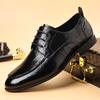 New Men's Top Layer Cowhide Loafers with Soft Sole Soft Surfac Thin Design Single Shoe Men's Trendy Lace Up Men's Shoes