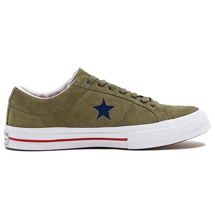 Converse One Star Casual Slip Resistant Durable Low Top Skate Shoes Unisex Sneakers Army-Green 161194C