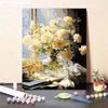 1 Set Adult DIY Oil Painting Kit with Wooden Easel DIY Paint by Number Kit Hands-on Ability Development Kit