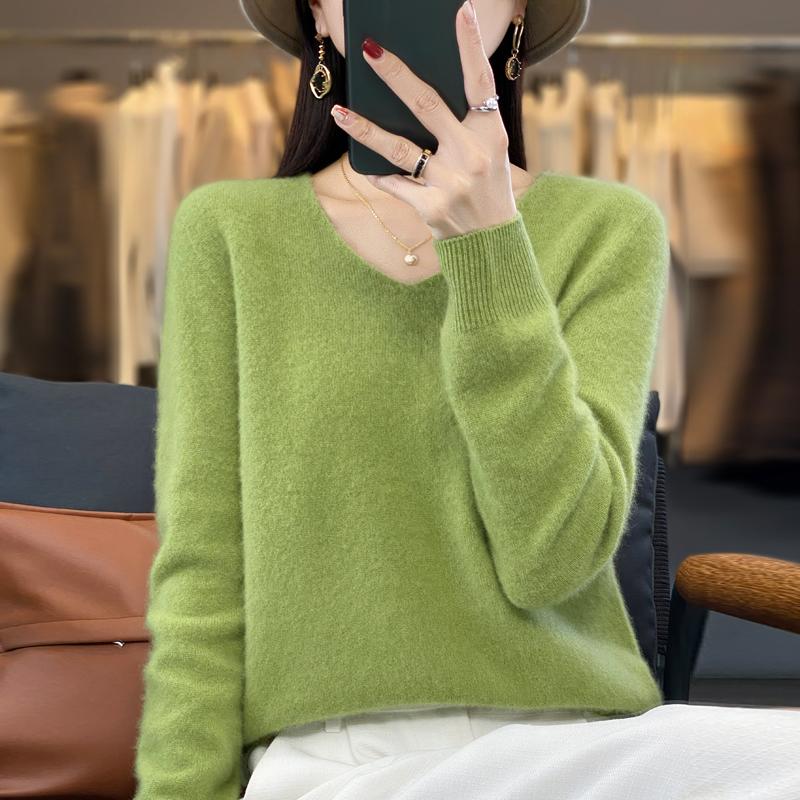 Dámský kašmírový svetr Kašmír Qinghe 30% kašmír 70% vlna podzimní a zimní pulovr hřejivý a módní