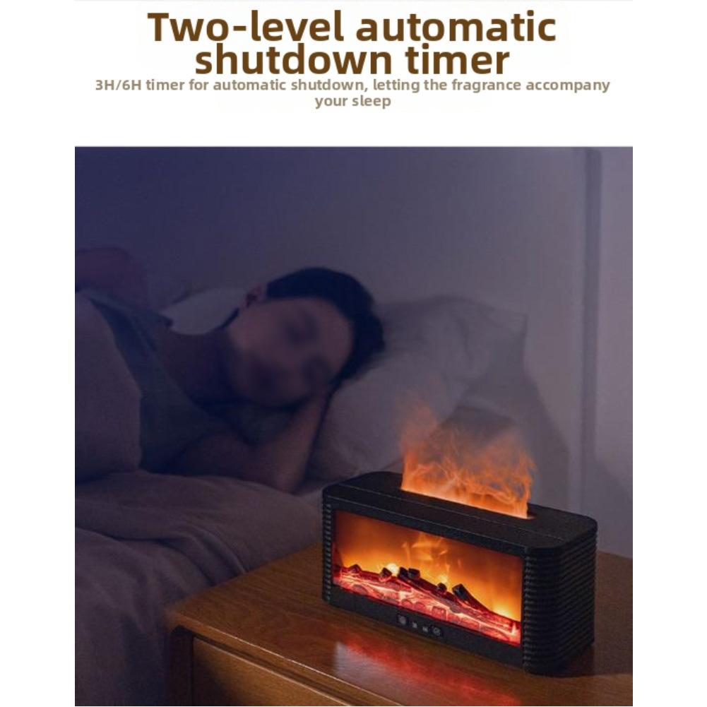 Fireplace Remote Control Flame Aroma Diffuser Realistic Flame Effect 7 Soothing Light Modes Over 8 Hours Runtime