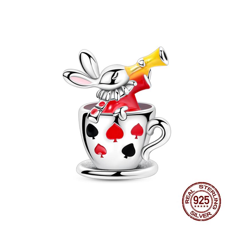 100% Copper Strawberry Lipstick Ladybird China Red Charms Beads Fitoriginal Bracelets For Women Diy Jewellery