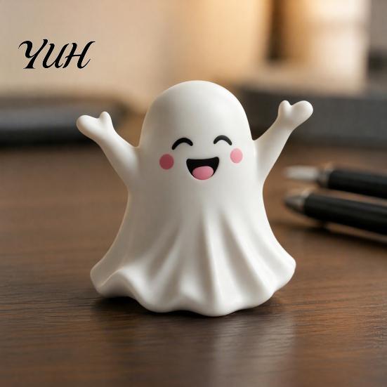 Thanksgiving Gift for Friends Halloween Cute Ghost Figurine, Mini Cartoon Statue, Little Spooky Kawaii Fall Home Decoration Desktop Ornament