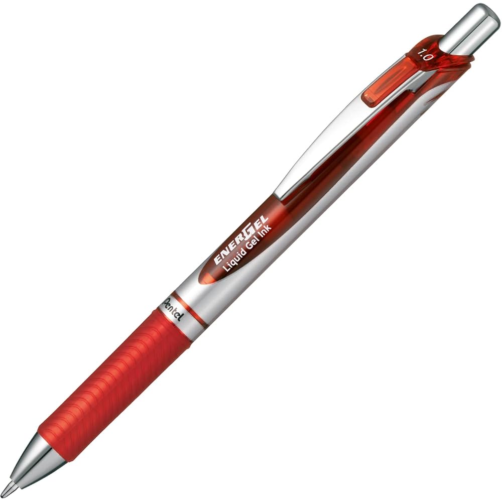 Pentel Ballpoint Pen Gel Ink Gel Knock Type 1.0mm Silver Shaft BL80-B Red
