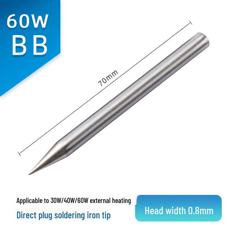 Jinruikang 60 W Chrom-Lötkolbenspitze, spitz, externe Heizung, kompatibel mit 30 W- und 40 W-Lötkolben.