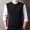 FORTEI Men's 100% Pure Wool Crew Neck Sleeveless Sweater Vest