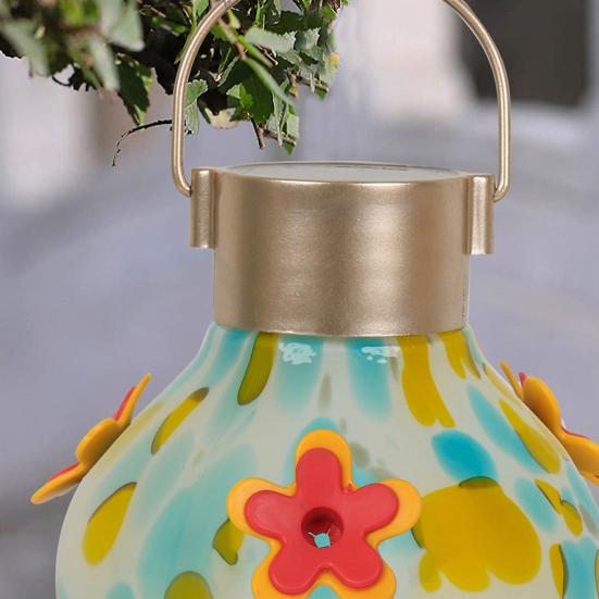 Hummingbird Feeder with Solar Light Water-proof Outdoor Garden Yard Hanging Auto-Lighting Semi-automatic