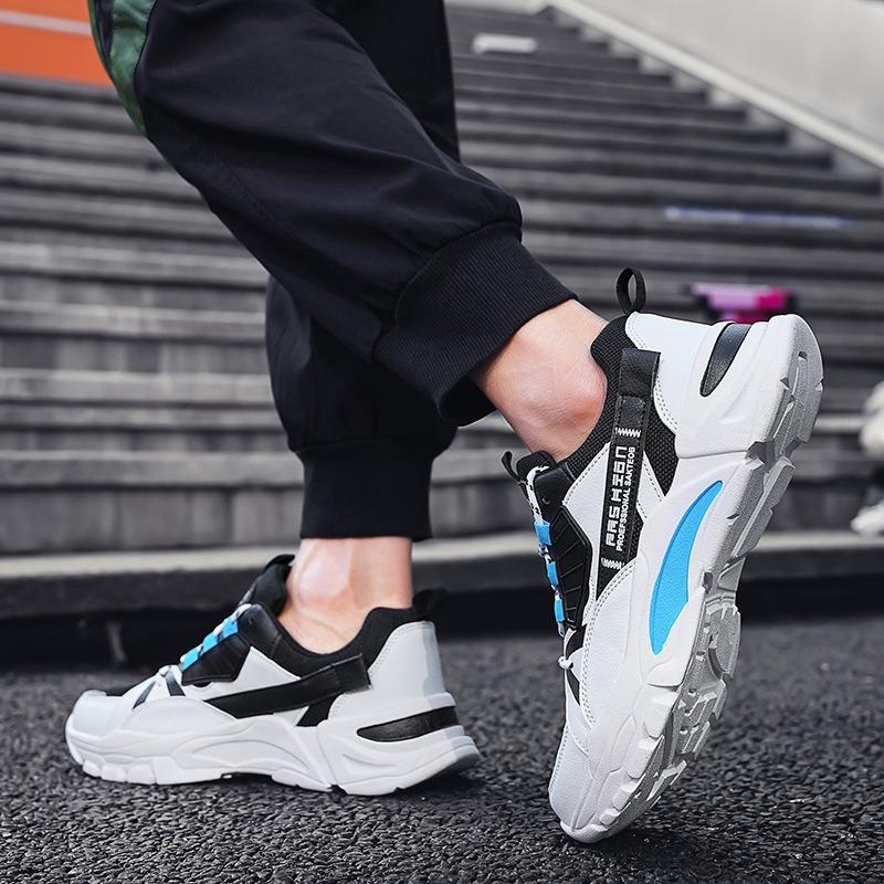Herren Farbkombination klobige Sneaker atmungsaktives Netz rutschfest lässige Sportschuhe