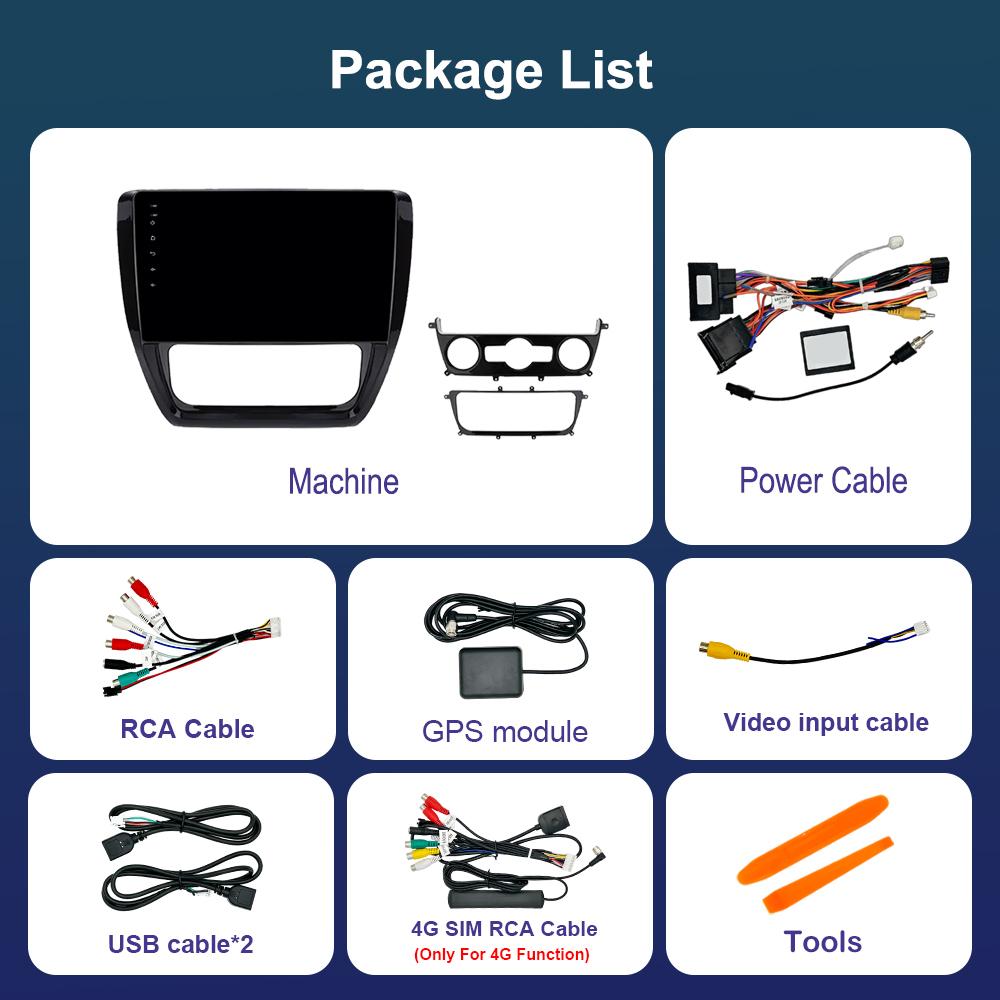 Android System for VW Volkswagen Jetta 6 2011 - 2018 Navi GPS WiFi Car Video Multimedia Player DSP Stereo 4G HD Screen Bluetooth