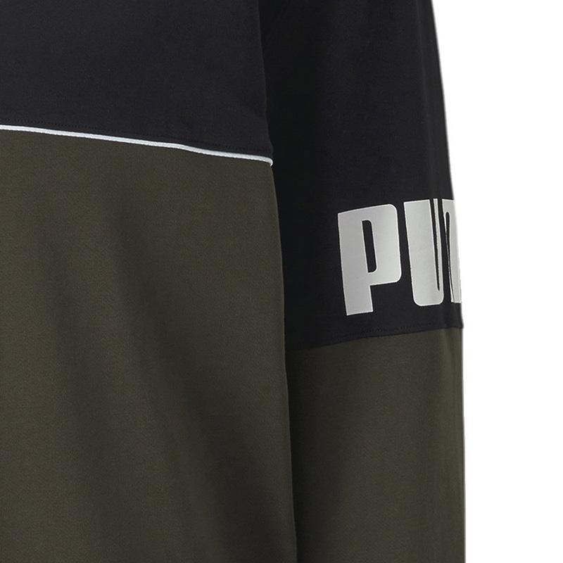 Puma Colorblock Logo Print Crew Neck Sweatshirt Men Tops Multicolor 673498-70