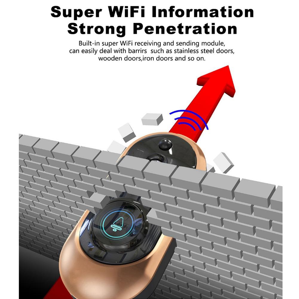1080P HD Smart Wireless WIFI Video Doorbell Security PIR Camera Doorbell (WIFi   2 Dingdong )