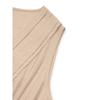 Solid Color V Neck Sleeveless Elastic Waist A Line Midi Casual Women Dress
