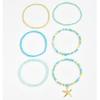 6pcs Multilayer Holiday Starfish Multi-layer Anklet Stretch Beach Jewelry New Anklet Set