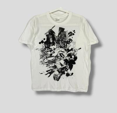 Vintage Y2k Evangelion Exhibition T-shirt Collectible Japanese Cyberpunk Anime Manga Tee White Small