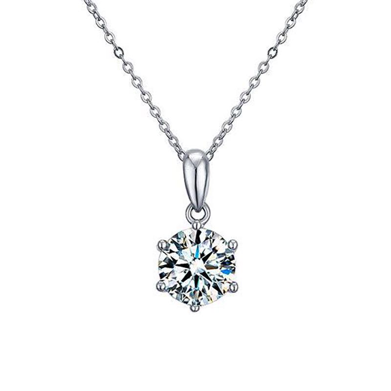 S925 Sterling Silver Moissanite Women s Classic Necklace - Elegant Style with Certificate
