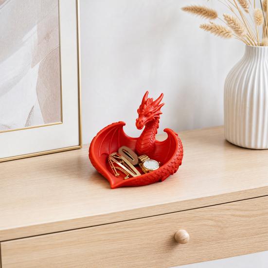 3D Printed Dragon Storage Box Modern Desk Organizer for Keys Jewelry Candy Flying
