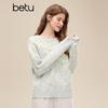 Betu Women's 3D Floral Jacquard Knit Sweater