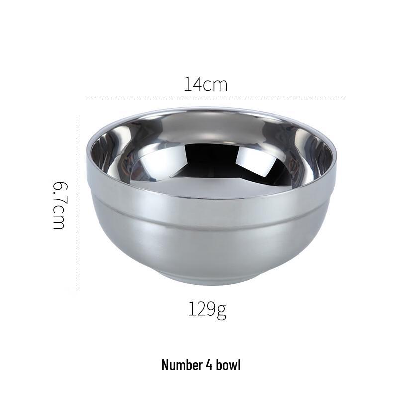 Zhi Shi 304 Stainless Steel Double-Layer Bowls (2-Pack)