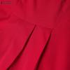 ZANZEA Women Casual Round Neck Solid Color 3/4 Sleeve Midi Dress