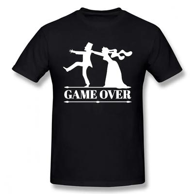 Game Over Bride Groom Bachelor Party T Shirt Funny Tshirt Męska odzież Krótki rękaw Koszulki T-shirt