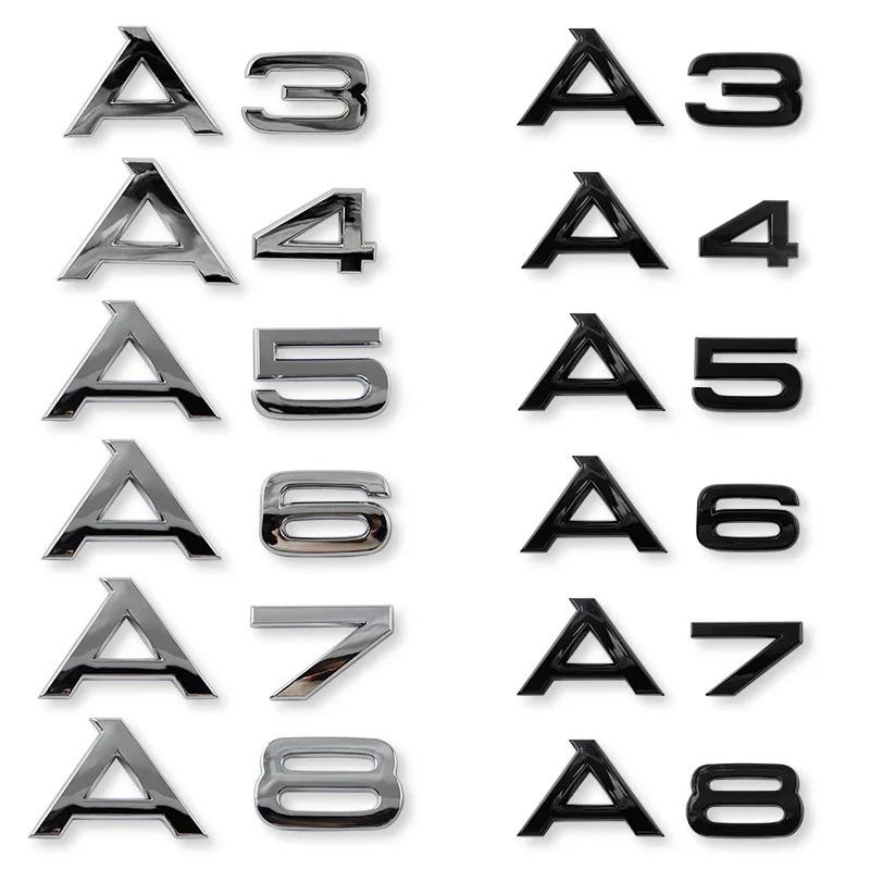 For A Sline A3 A4 A5 A6 A7 A8 Q1 Q2 Q3 Q5 Q7 Q8 1Pcs ABS Car Decorations Accessories Sticker Decals Auto Trunk Emblem Badge