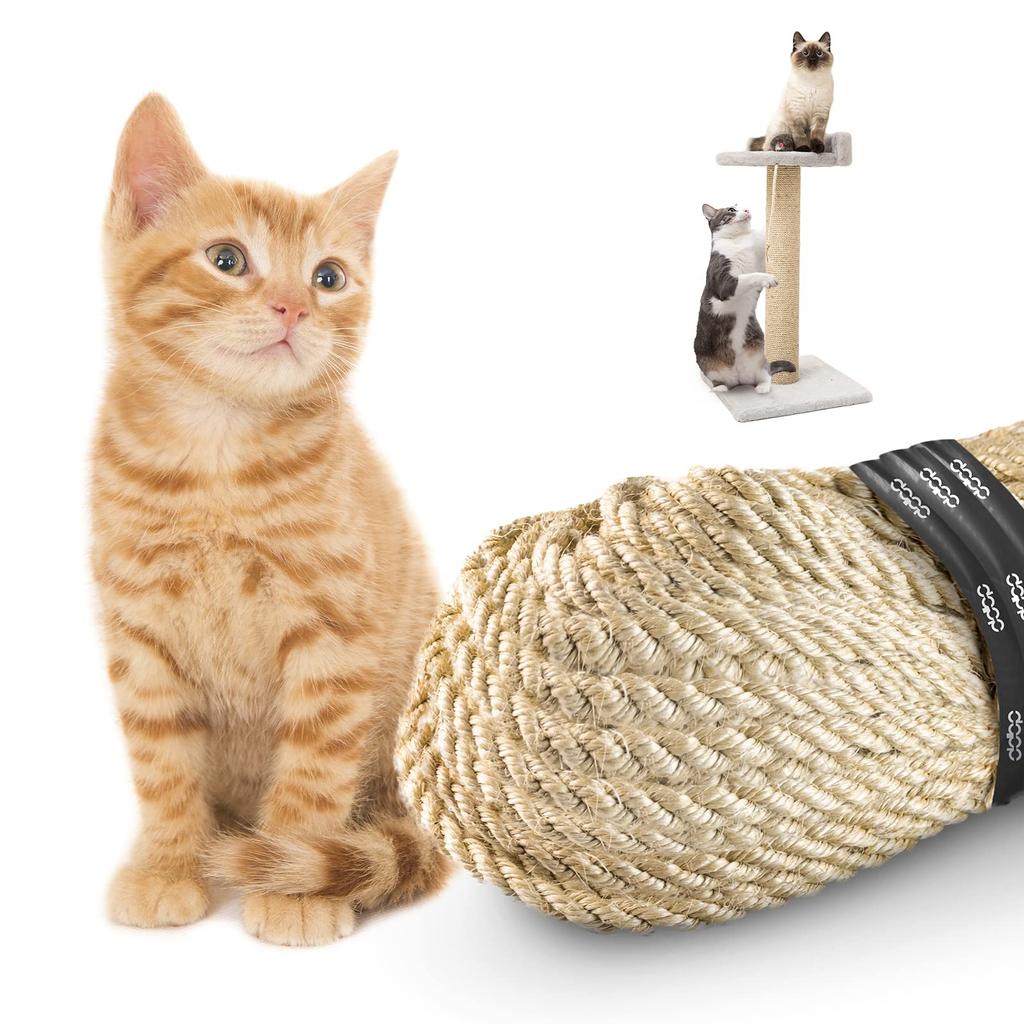 DQ-PP SISALSEIL | 1 | 6 stark | Natürliches Sisal Seil für Kratzbaum Katzenbaum | Kratzseil DIY Fuer Katzen Ersatzteile