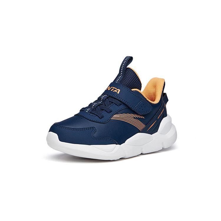 Anta Leather Shock Absorbing Non-Slip Durable Lightweight Low-Top Kids Running Shoes Kids sneaker Blue Yellow A312149951A-2