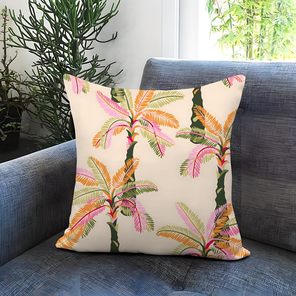 Palm Tree Cushion Cover Comfortable Reversible Pillow Cover Ideal for Car Sofa Bedroom Beyond