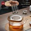 Striped Glass Tea Pot with Lift Beam Handle