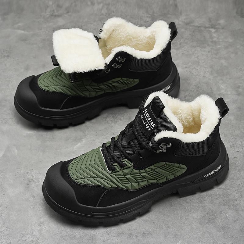 

Зимние плюшевые ботинки мужские сохраняют тепло нескользящие ботильоны мужские черные зеленые ботинки 44 чёрный/зелёный
