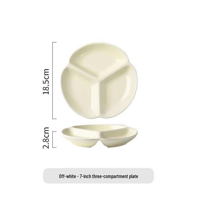 Nordic Ceramic 7-inch 3-Compartment Dinner Plate Set