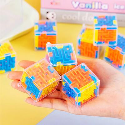 Mini-3D-Labyrinth-Zauberwürfel, sechsseitig, transparent, Speed ​​Cube, Rolling Ball Cube, Labyrinthspielzeug für Kinder, Stressabbau-Spielzeug