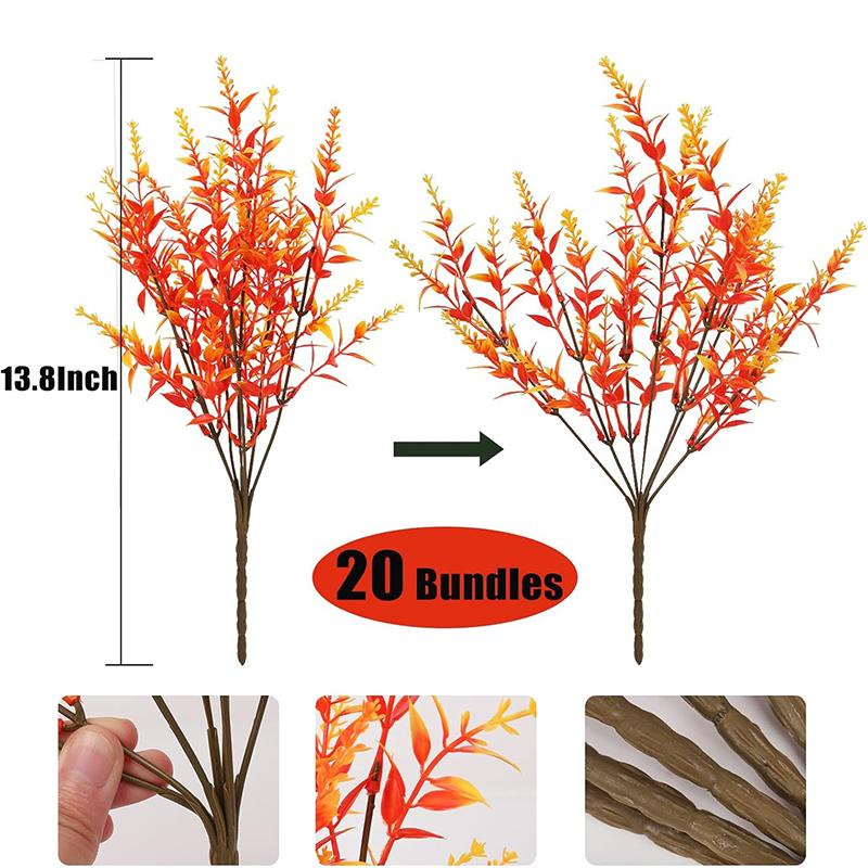 1/3/5Pcs Lavender Artificial Flower Autumn Plastic Fake Flowers for Home Decor Outdoor Garden Wedding Thanksgiving Decoration