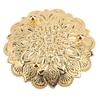 Gold Metal Coffee Tea Tray Retro Embossed Round Flower Tray Turkish Serving Tray  Outdoor Use